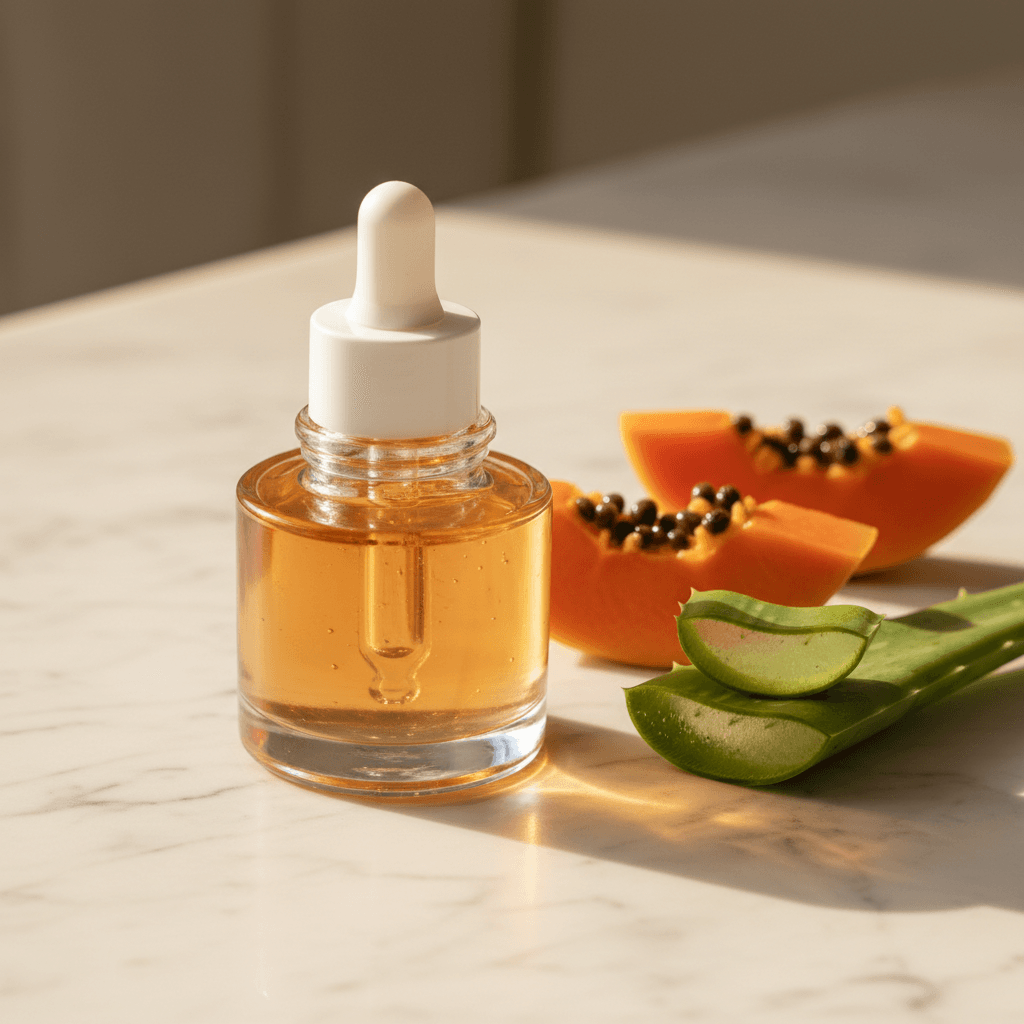 Clean Riot skincare formula in minimalist setting