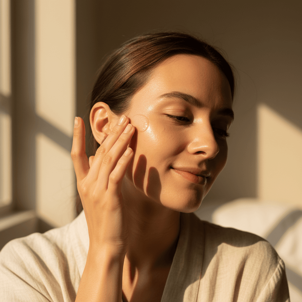 Person applying Clean Riot formula to skin